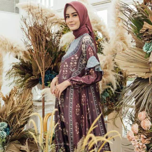 Rafflesia dress in red velvet by Wearing Klamby