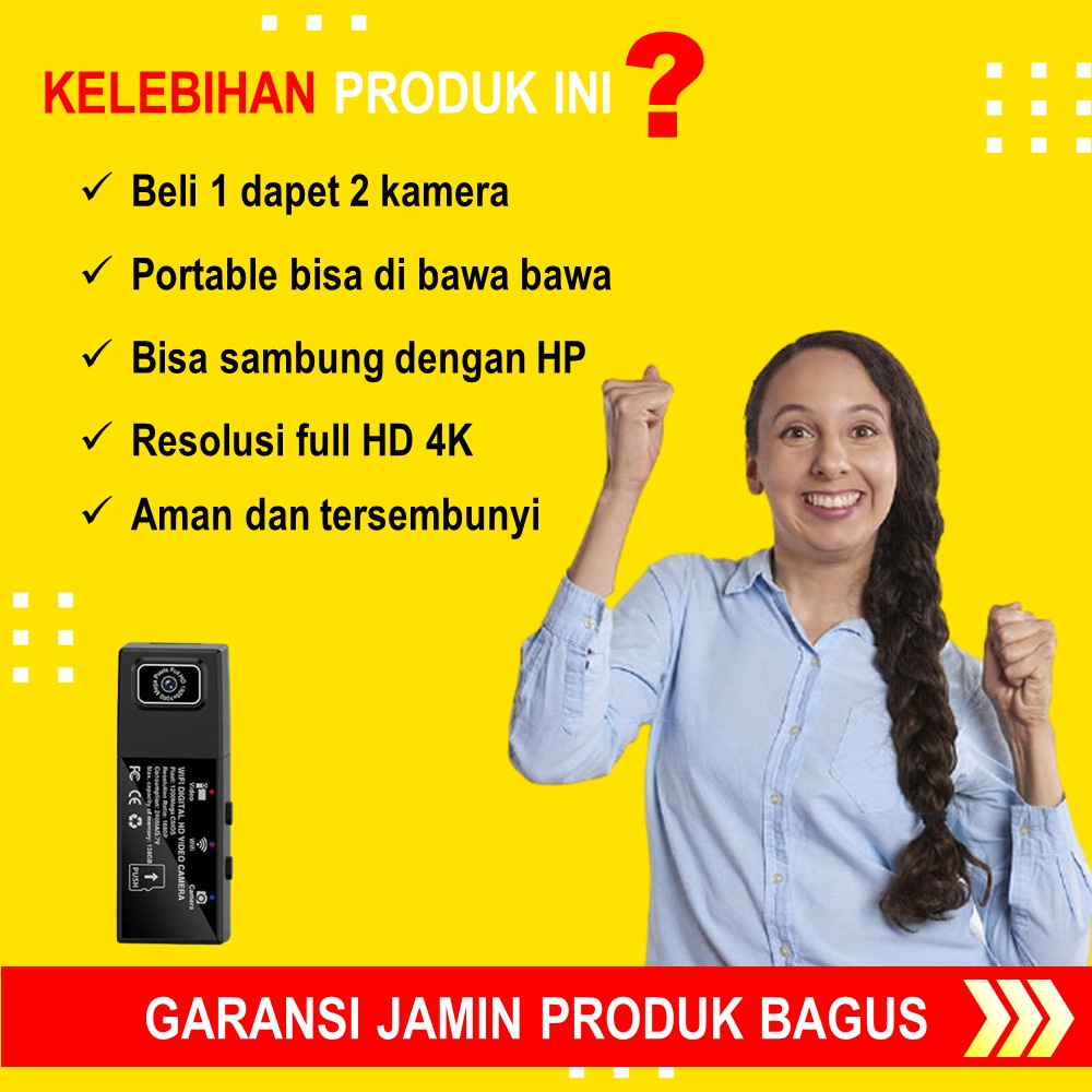 KAMERA PENGINTAI MINI WIFI TANPA KABEL CAMERA CCTV KECIL TERSEMBUNYI SPY CAM WIFI HIDDEN CAMERA JS148