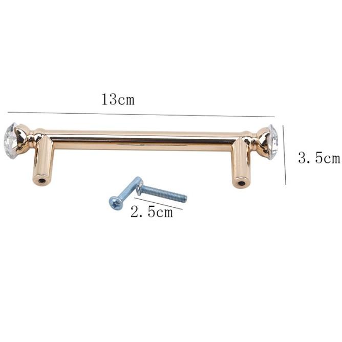 Handle / Tarikan Pintu Lemari / Laci Bahan Zinc Alloy Warna Emas Hias