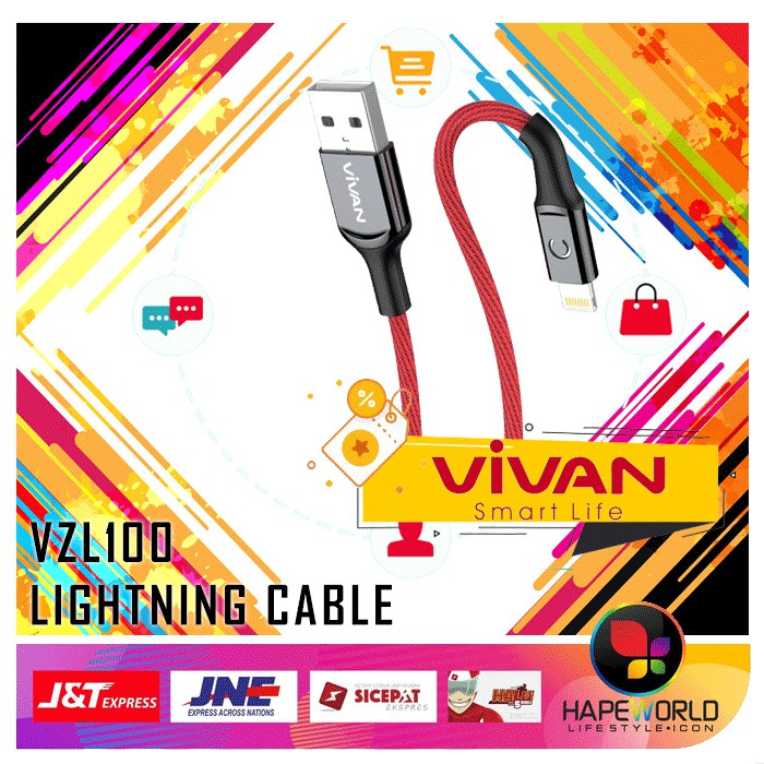 VIVAN KABEL LIGHTNING VZL100 - AUTO SMART POWER 100% ORIGINAL VIVAN