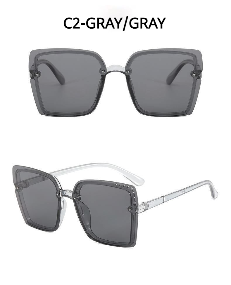 2021 new hollow Korean style large square frame fashion sunglasses