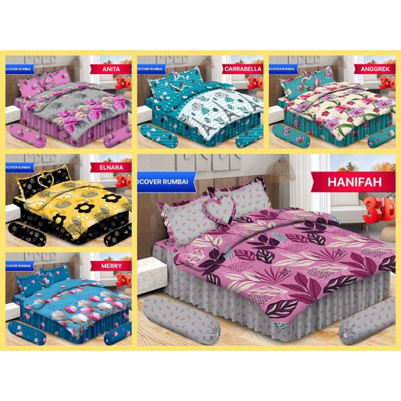 BEDCOVER SET BONITA DISPERSE 3D RUMBAI/ RAMPLE  TERBARU