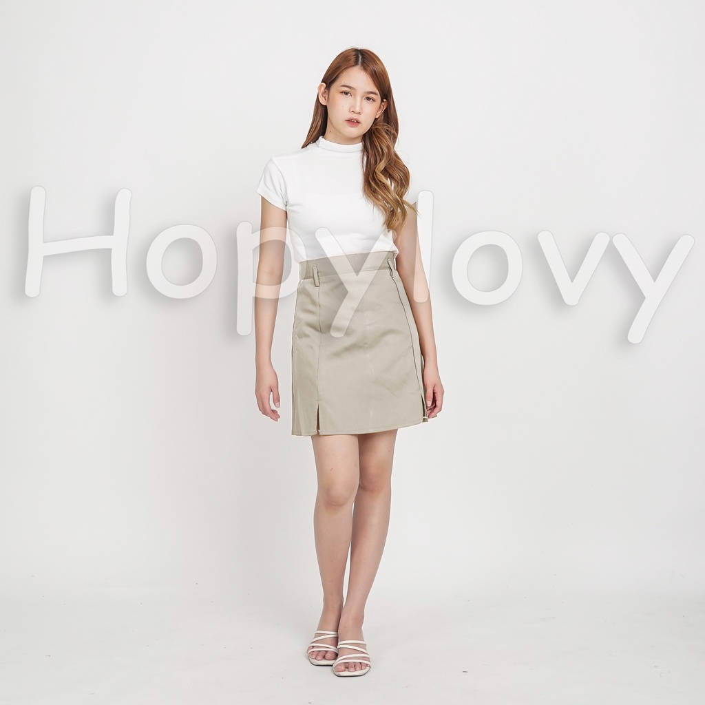 HOPYLOVY Rok Mini Wanita Casual Mini Skirt Katun Drill Lupita