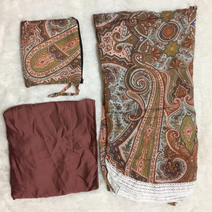 Mukena Dewasa Katun Silky Premium + Tas Resleting 9532
