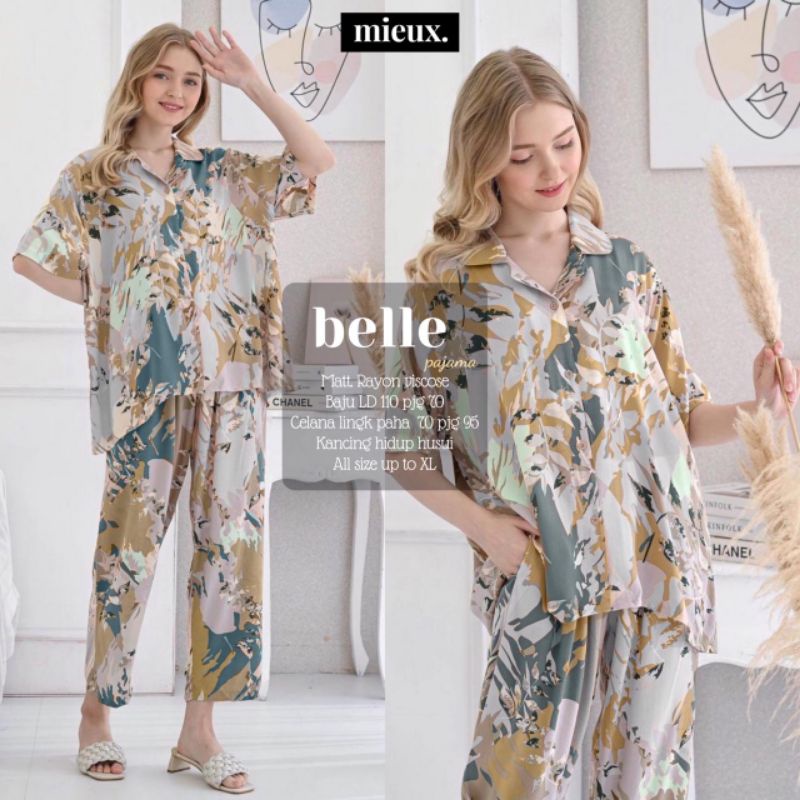 belle pajama viena pajama lengan pendek piayama motif original mieux