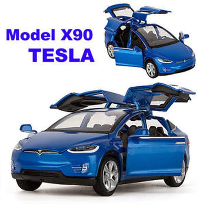 1 32 Tesla Model X 90d Suv Diecast Model Car Sound Light Pull Back Toy Shopee Indonesia
