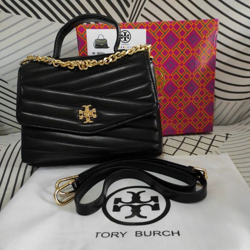 Tas TB Kira Chevron Top Handle Premium - Tory Burch Kira Chevron Bag Top Handle Premium
