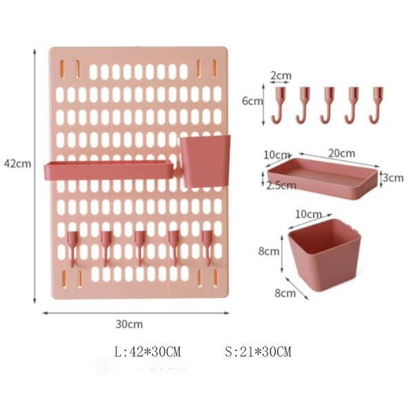 YHOME Rak Dinding Tempel Minimalis Organizer/Rak Dinding Kombinasi Organiser/Rak Gantung Peralatan Dapur Tanpa Paku/Wall Shelf Board Household Kitchen Storage/Rak Stationery Tempel Y098-6