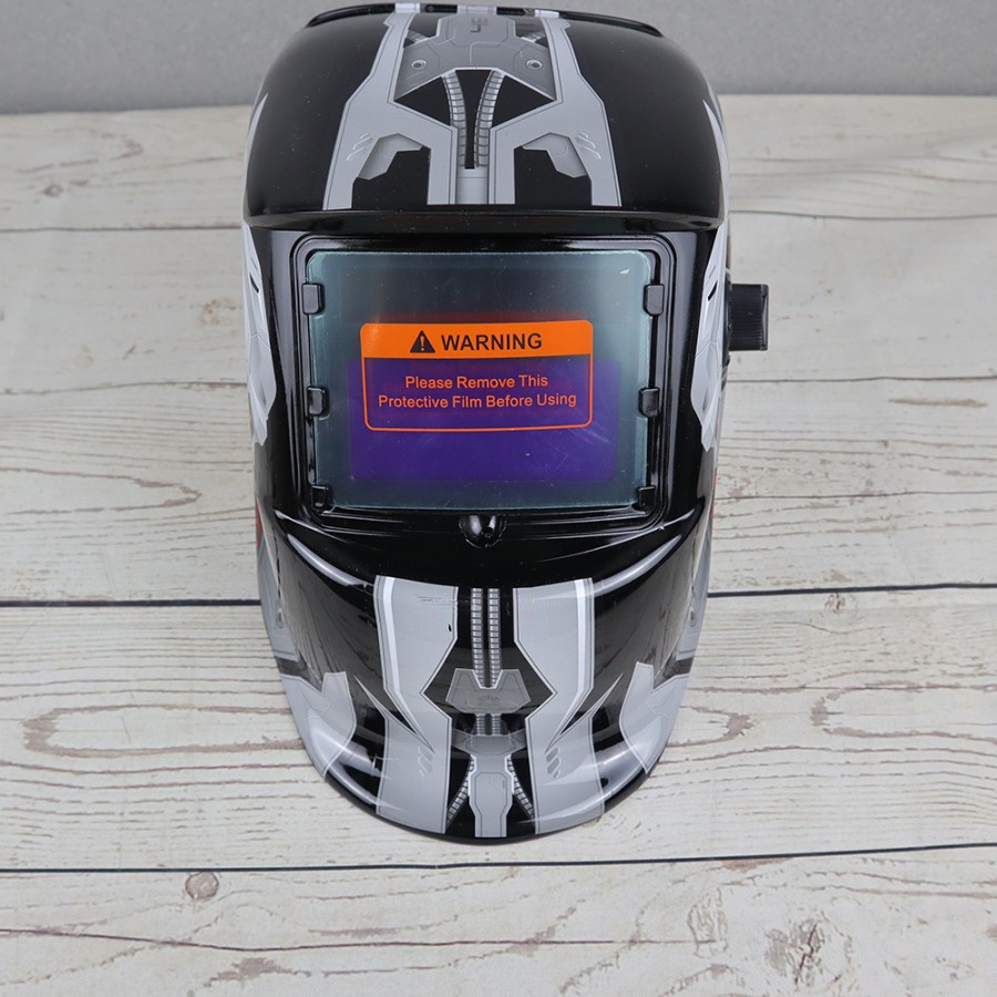 Helm Las Otomatis Auto Darkening Welding Helmet Motif Terminator HW013 - Black