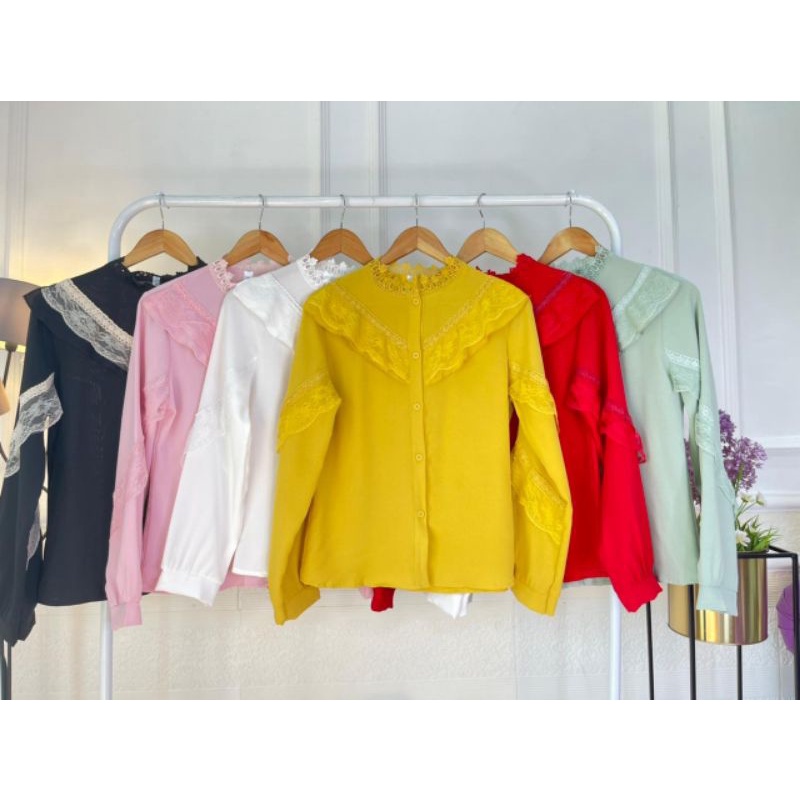 Atasan Katun Mix Renda/Blouse Berlin Import by MJS