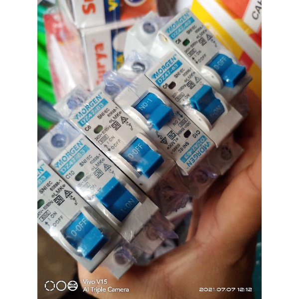 Mcb Listrik morgen 4A 6A 10a mcb 16A 20a 25A 32A mcb morgen SNI aman
