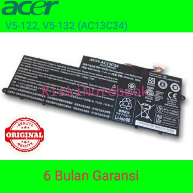 Baterai ACER Aspire V5-122, V5-132 (AC13C34) Original