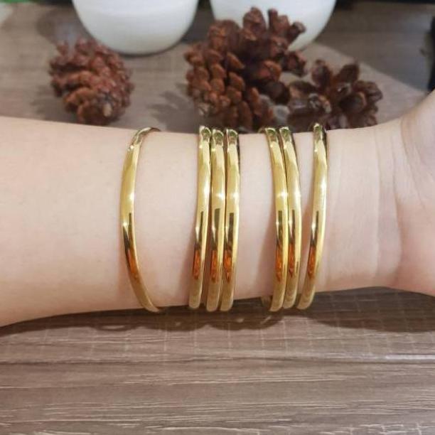 Gelang Keroncong Titanium Besar Polos Isi 7 Pcs Kecil - Jumbo