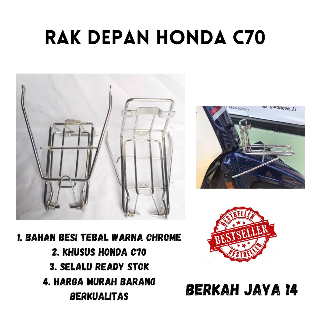 RAK DEPAN JEPRET BEHEL HONDA GRAND ASTREA C70 WARNA CHROME HARGA MURAH BERKUALITAS BAHAN BESI TEBAL