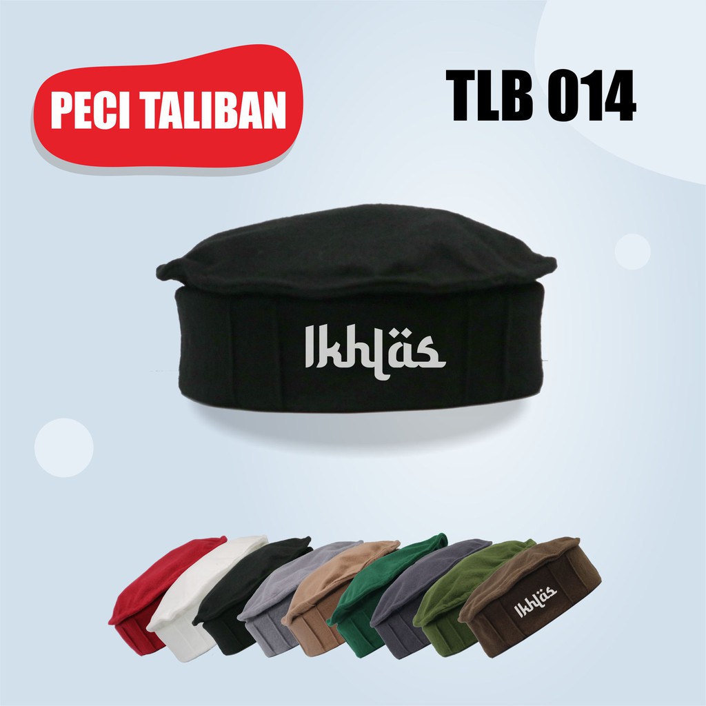 Peci Taliban Original Peci Kopiah Pakol Kaligrafi Ikhlas Topi Muslim Rosalhat Kopiah Afganistan