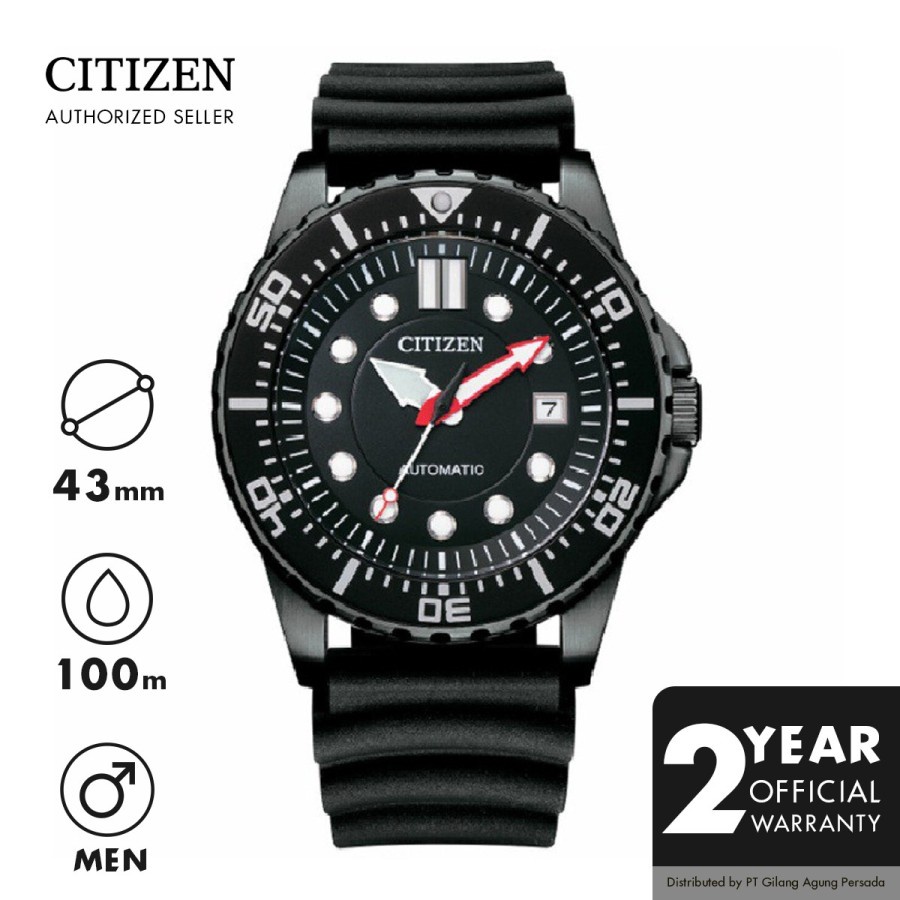 Jam Tangan Pria Citizen Original Automatic Black Dial NJ0125-11E Original.