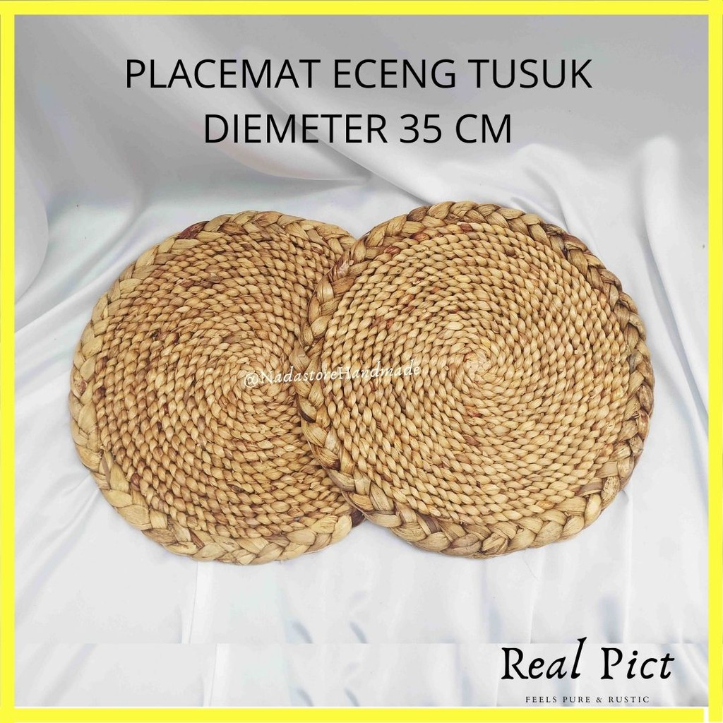 NADASTORE - PLACEMAT PLISMAT PLACEMAT ENCENG GONDOK ANYAMAN TUSUK DIAMETER 35 CM