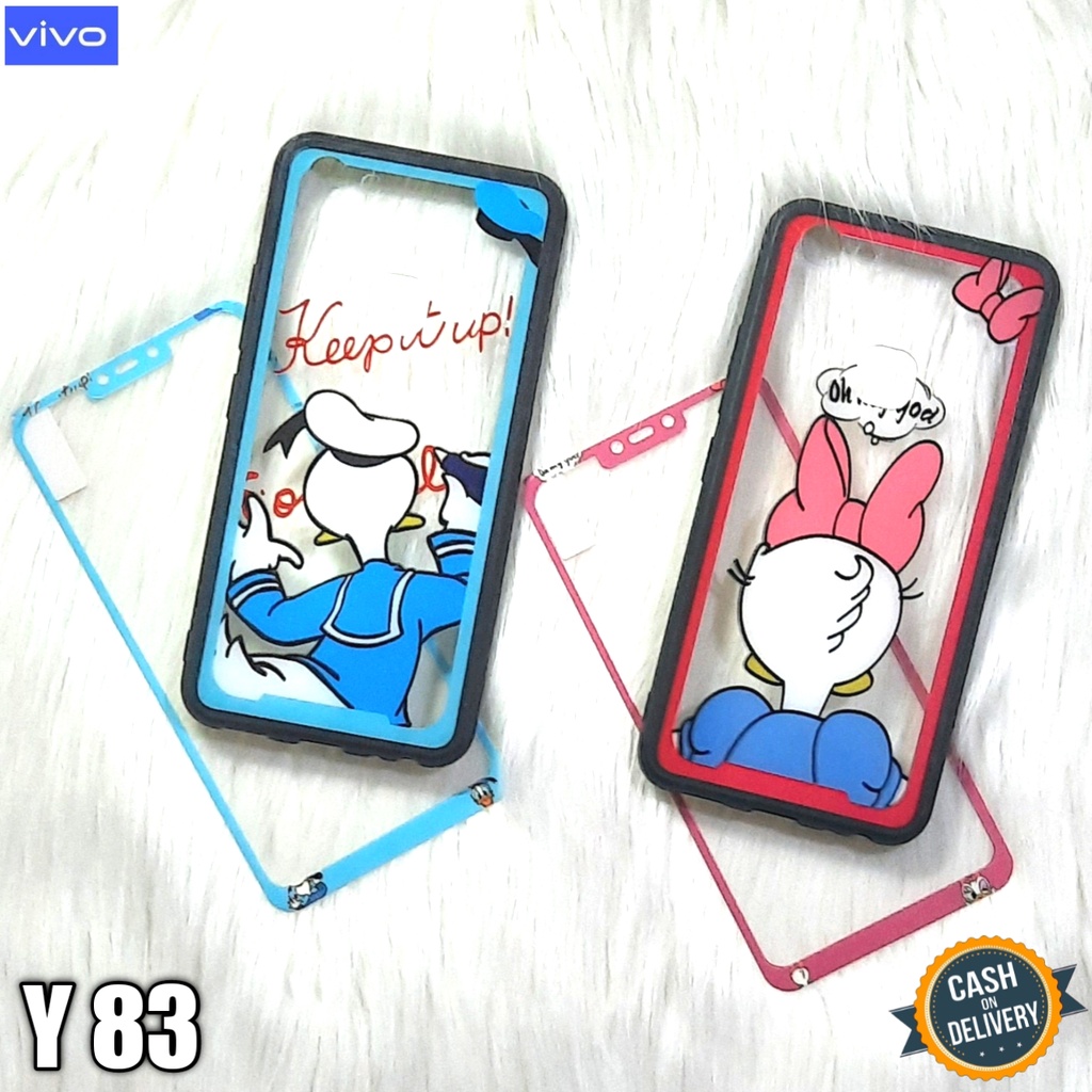 Casing Vivo Y83 Case Transparant Motif+Tempered Glass