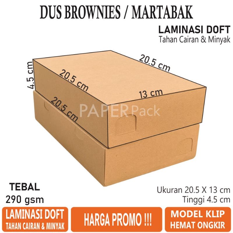 

DUS MARTABAK / DUS BROWNIES KERTAS LAMINASI 290GR