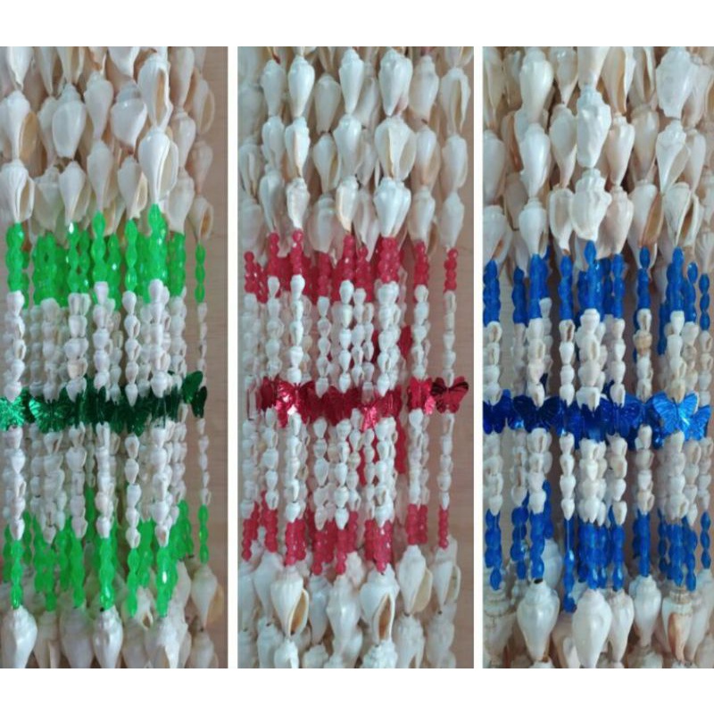 Tirai Kerang hitam putih Kombinasi cantik paling murah