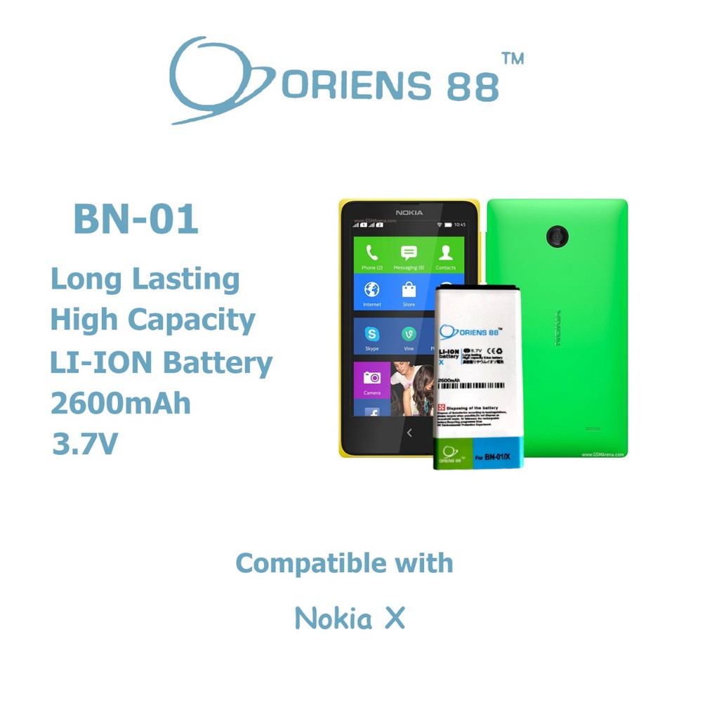 (P) Baterai batre battery Nokia X / BN01 double power/ IC ORIENS88