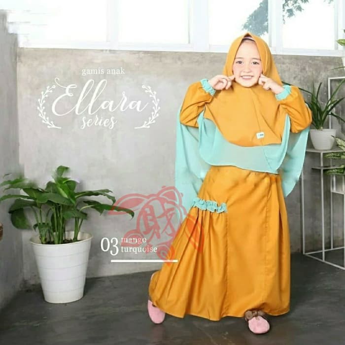 Kid Emalia Syari Jc Gamis Anak Tanggung Pakaian Muslim Anak Pere 5595ZF Alg - Syari Kid Ellara Must