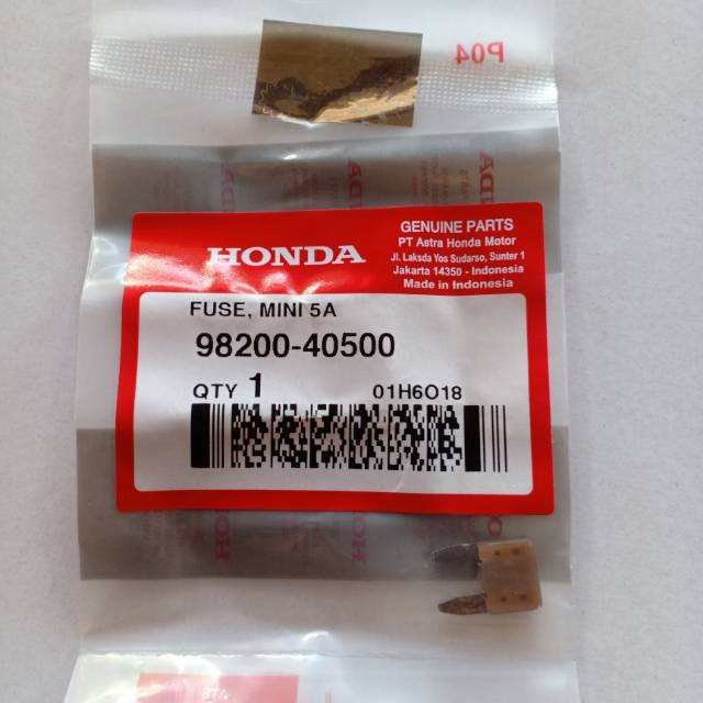 FUSE MINI 5 A ASLI HONDA HGP 98200-40500