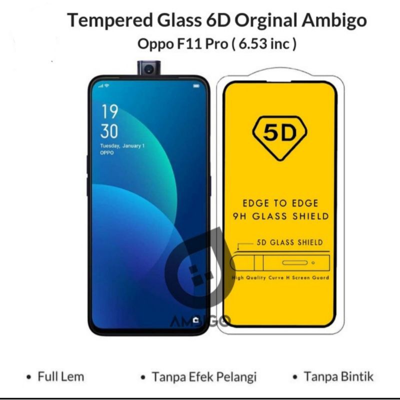 Oppo F11 Pro Tempered Glass Full Layar Anti Gores Kaca