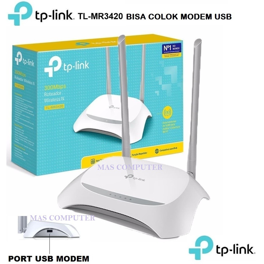 TP-LINK Router Wifi TL-MR3420 Bisa colok Modem usb 3G/4G / TP-LINK TL-MR3420 Router Wifi