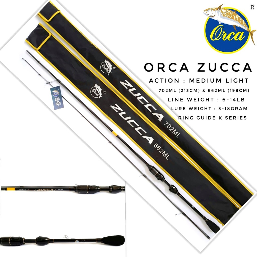 Joran Pancing Orca Zucca 662 702 198 Cm 210 Cm Lentur 6-14 LB Original Untuk Casting Bisa COD