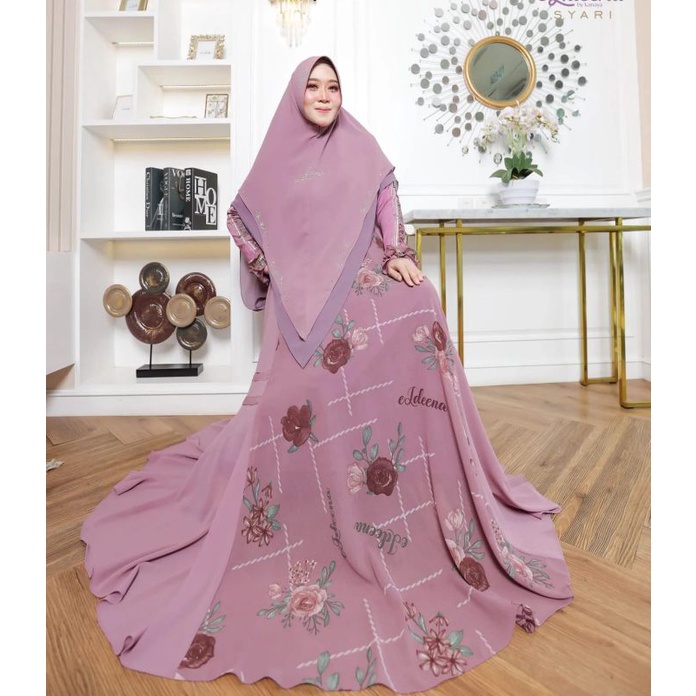Gamis Rayola Series Eldeena Syari By Kanaya Original Terbaru Dress Muslim Ceruty Babydoll Set Hijab 
