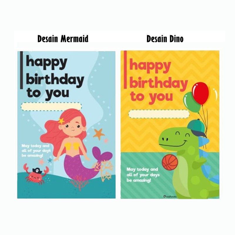 Kartu Ucapan Greeting Card Happy Birthday Ultah Ulang Tahun Anak Children Child Lucu Hadiah Kado