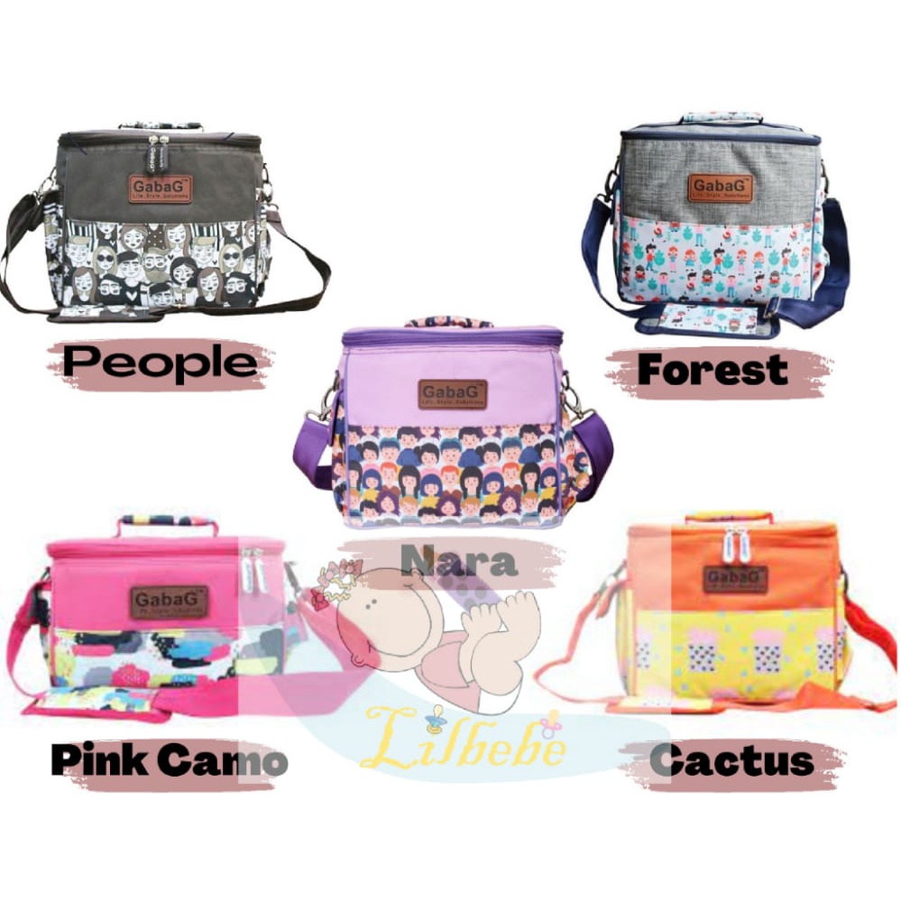 Gabag Cooler Bag  Single Sling Series Tas Asi  - People /  Pink Camo / Cactus / Forest / Nara - Tas Pendingin Asi Bayi