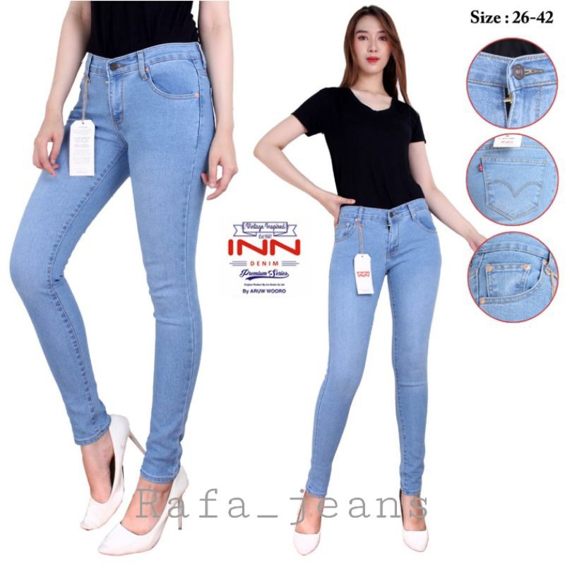 celana garment jeans strech basic jumbo wanita | shoftjeans premium big size cewe