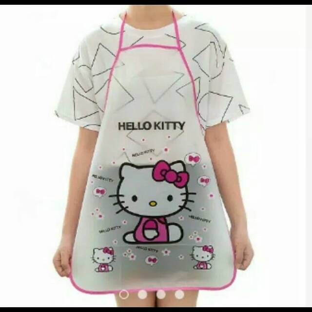 Celemek dapur plastik / apron waterproof hellokitty panda import