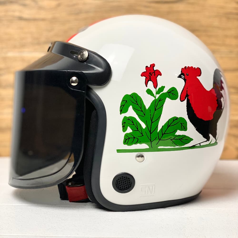 Helm Bogo Retro Motif Ayam Dewasa SNI