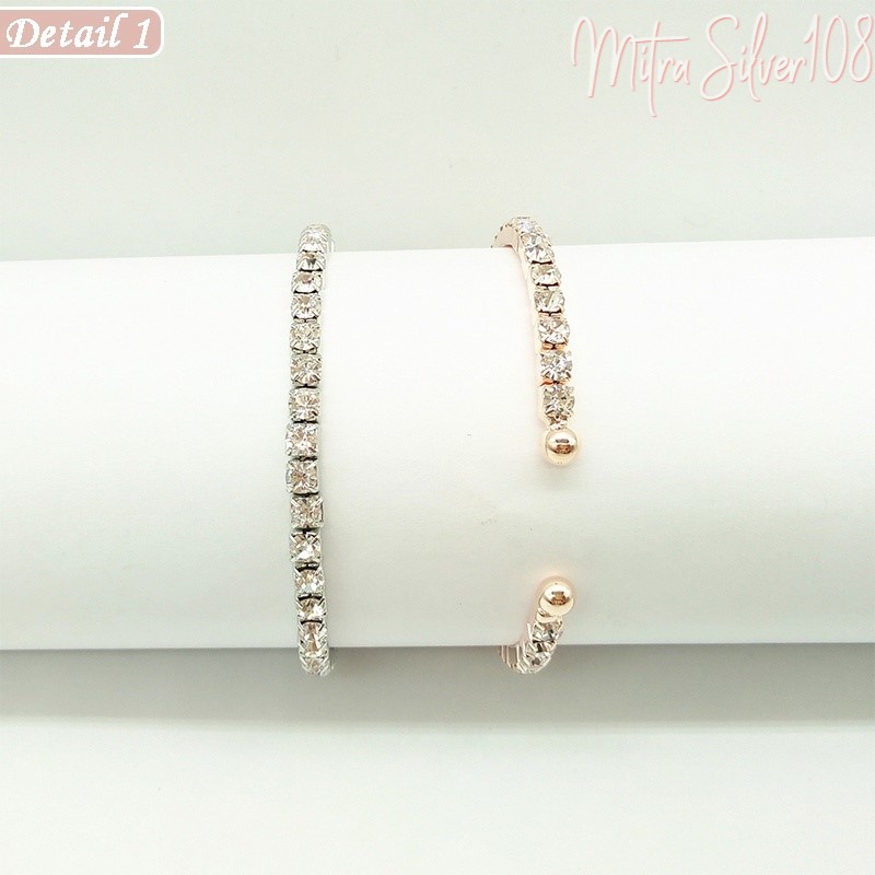 [MS108] GL 36  Gelang Fashion Wanita Korea Motif Lingkaran Berlian Bracelet Diamond Alloy