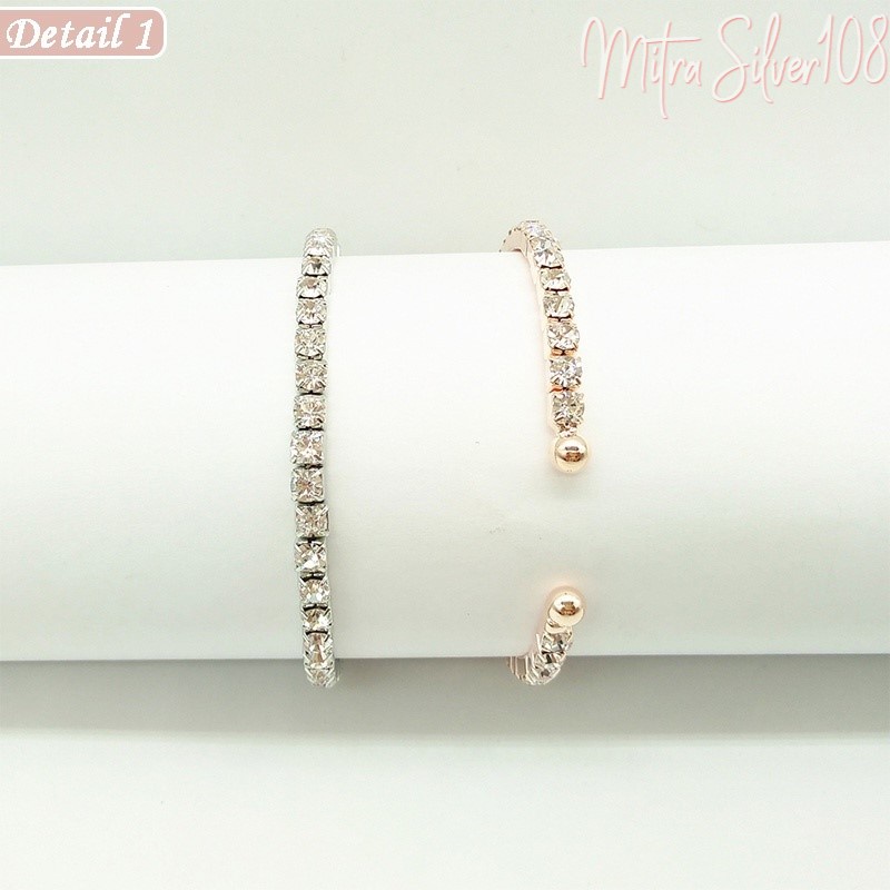 [MS108] GL 36  Gelang Fashion Wanita Korea Motif Lingkaran Berlian Bracelet Diamond Alloy