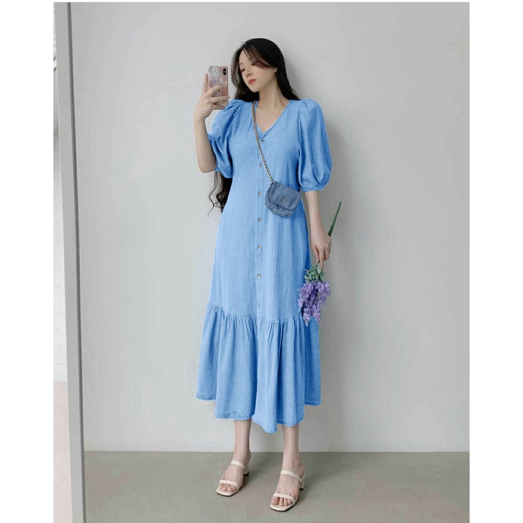 [HNFK] Dress Casual Wanita / Longdress / Pakaian Wanita Dress / Dress Korea / Fashion Wanita