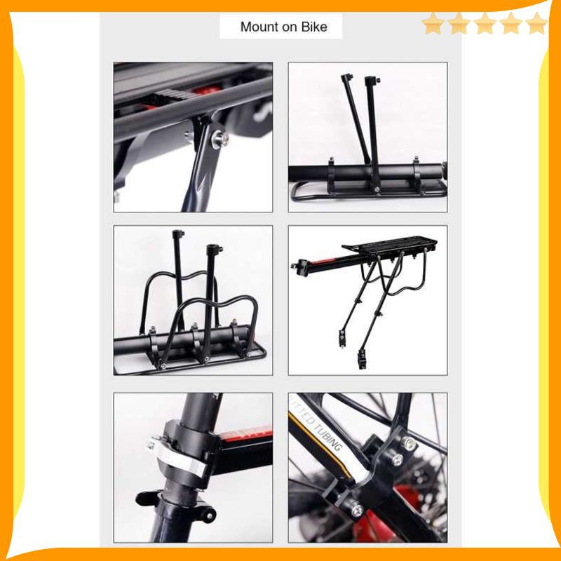 GS8  Boncengan Belakang Sepeda Gunung MTB DEEMOUNT Luggage Carrier Rear Rack Alumunium Rak Belakang Sepeda Bicycle Luggage Carrier Quick Release - RCK-103