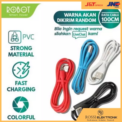Kabel Charger USB Type mikro USB Merek ROBOT Ori