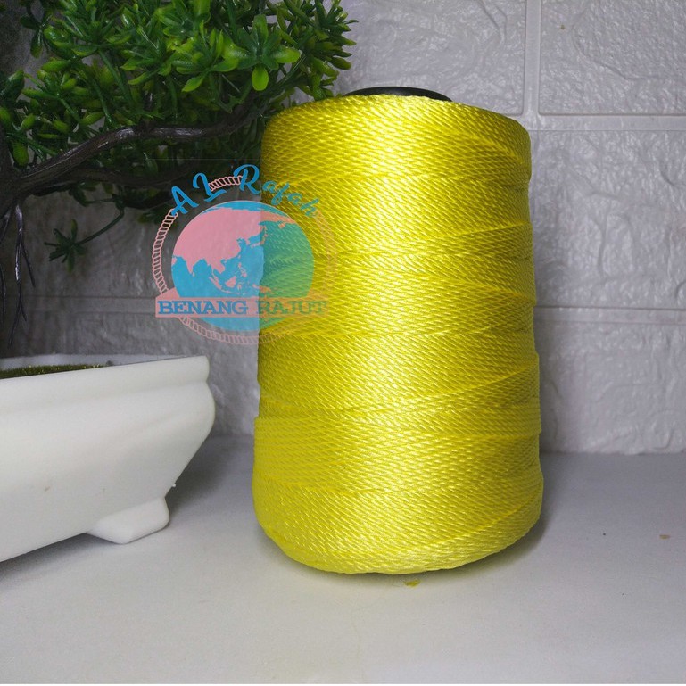 ALRAFAH -  Benang Rajut Poly Kilap 200gr KUNING/ Polyester D27/Poly kilap 200gr KUNING