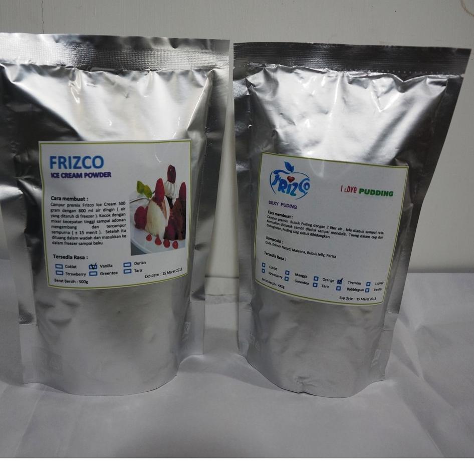 

Terlaris FRIZCO VANILLA ice Cream powder 500gr Bubuk Es Krim VANILA Bubuk Es Krim hard ice cream