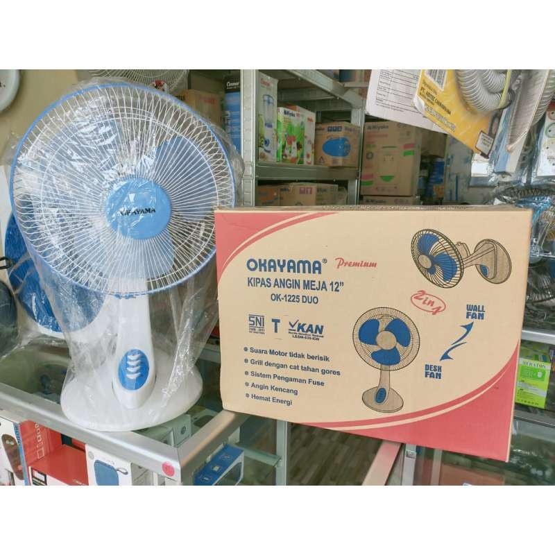 Okayama Desk Wall Fan 12 inch 2 in 1 Kipas Meja Dinding Listrik