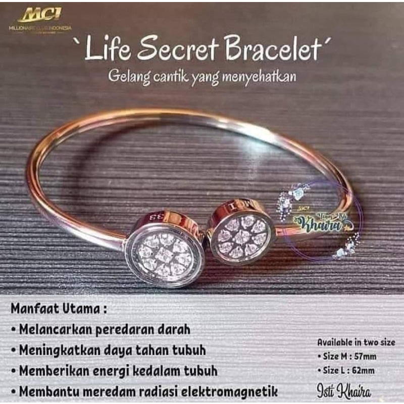 GELANG KESEHATAN MCI / LIFE SECRET BRACELET / PENDANT MCI