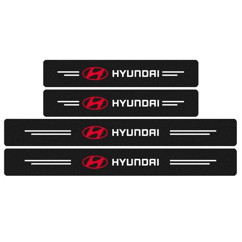 HYUNDAI 1 Set Stiker Pintu Bagasi Bahan Kulit Serat Karbon Tebal Untuk I10 Kona Getz Accent Elantra Sonata Tucson I30 Santafe Creta Ix I10 Irix20 ix35