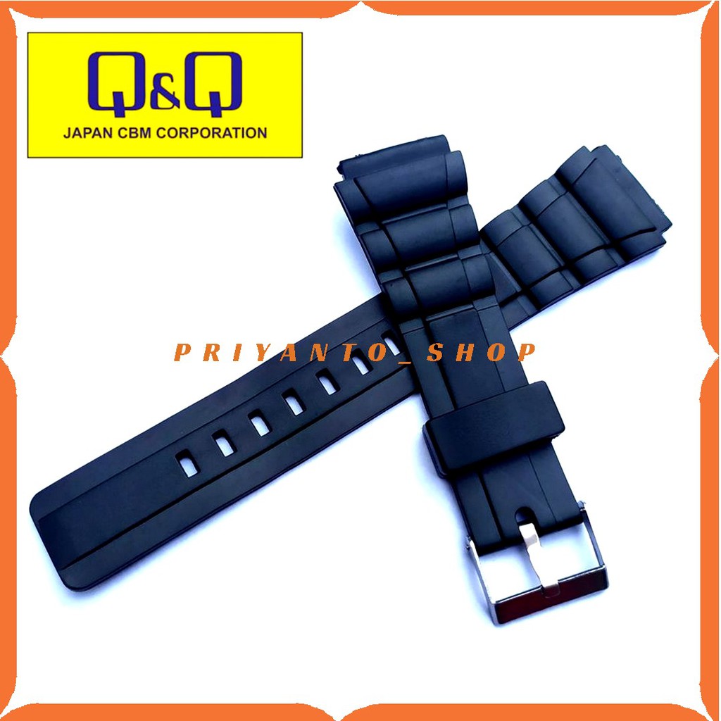 STRAP TALI JAM TANGAN QQ QnQ Q&amp;Q DATABANK SUPERIOR MMW3P101Y HITAM RUBBER