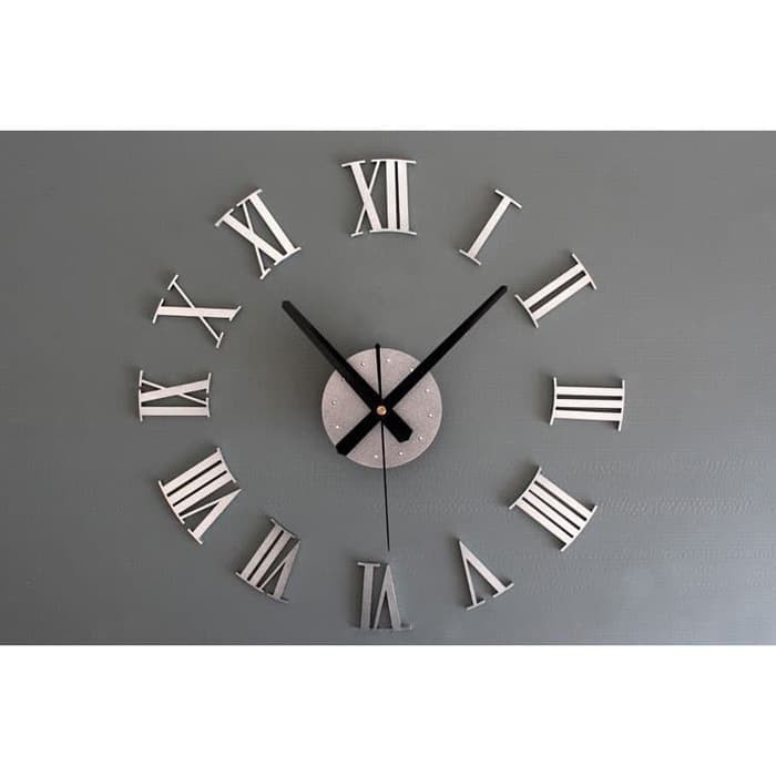 Jam Dinding Besar Raksasa Angka Romawi 3D Giant Wall Clock DIY 60cm 106