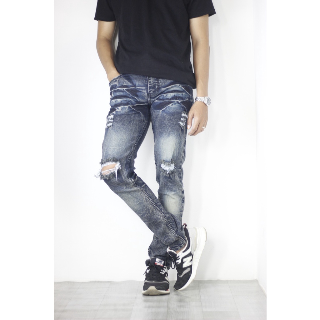 GEVAR Celana Jeans Ripped Sobek Ringle Premium