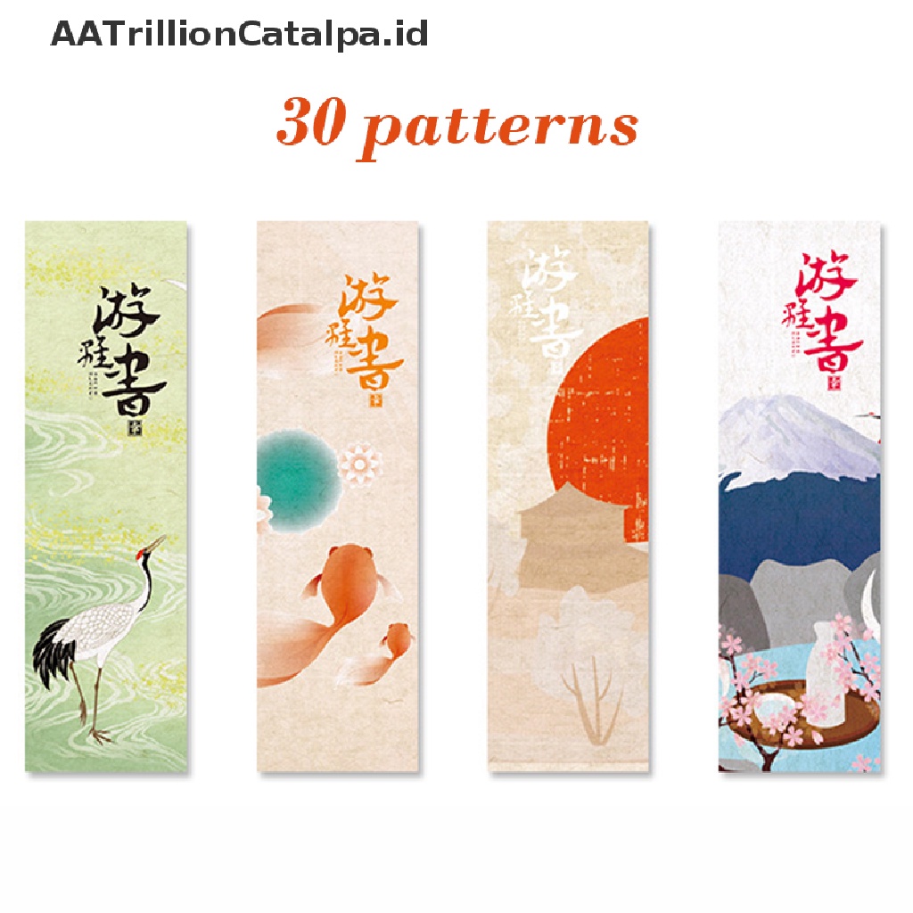 Aatrillioncatalpa 30Pcs / Pak Pembatas Buku Gaya Jepang Retro Vintage Untuk Sekolah